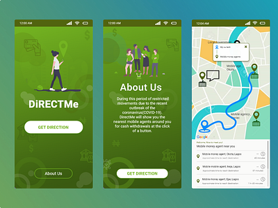 DirectMe Mobile App design illustration ui