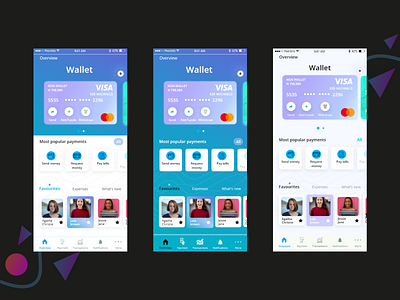 Saana App Mobile UI designs variants