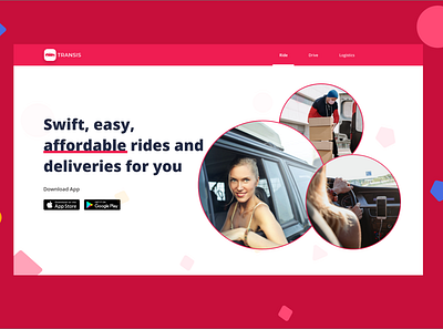 Transis Landing Page design ui uidesignpatterns uidesigns web