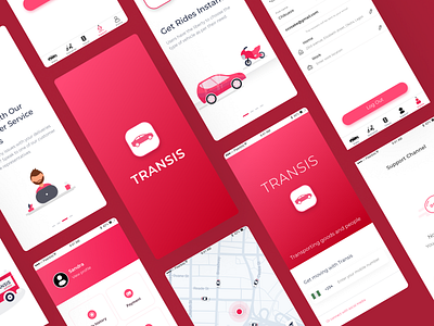 Transis app mobile app screens design graphicdesign logo ui visualdesign