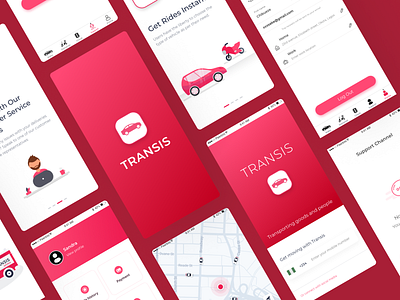 Transis app mobile app screens