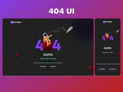 404 Error UI for Kora design illustration typography ui ux vector web