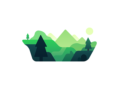 montagne affinity color design detail gradient graphic design green landscape minimal vector