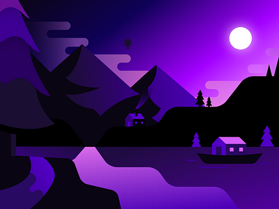 vionette color design gradient graphic design illustration landscape minimal purple vector violet