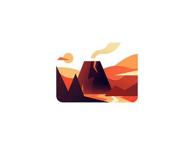 agni color design detail gradient graphic design illustration landscape minimal orange vector volcano