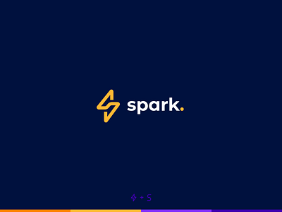 spark brand branding color concept design graphic design lightning logo minimal s vector