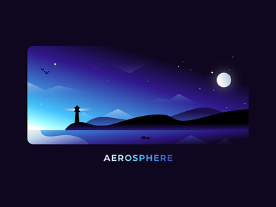 Aerosphere blue color design graphic design illustration landscape minimal vector