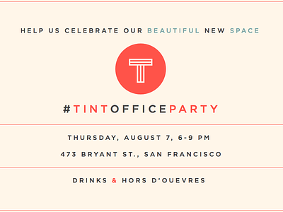 Office Party Tint-vitation housewarming invite officewarming party startup tint