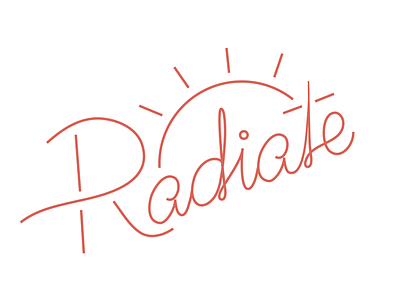 Radiate lettering typography