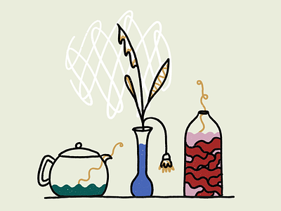 kimchee & tea art drawing food illustration procreate vector