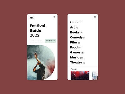 Festival Guide (Website) concept work design festival festival food local mobile music search search results side project website
