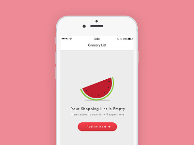 Grocery List Empty State app empty state grocery list illustration ios mobile shopping uiux watermelon