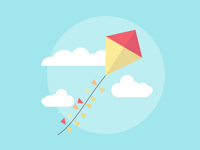 Kite in the Sky cloud clouds digital drawing illustration illustrator kite sky