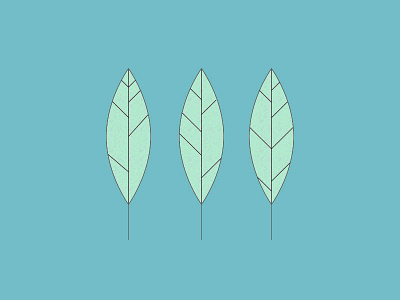 Three Leaves geometric illustration leaf leaves minimal plant simple
