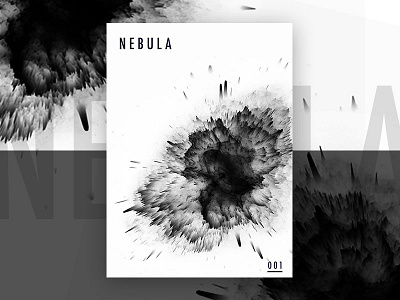Nebula 3d abstract bw experimental explosion minimal nebula poster space