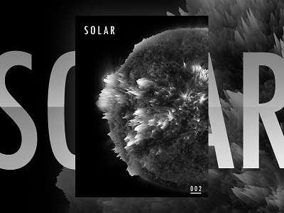 Solar 3d abstract bw energy experimental flare poster solar space sun
