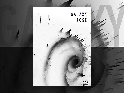 Galaxy Rose 3d abstract bw energy experimental galaxy poster rose space