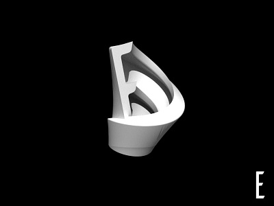 3D Alphabet - E 3d abstract alphabet e letter type typography