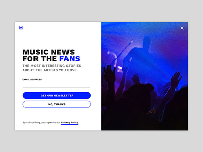 Daily UI 001 - Music Newsletter Sign Up Modal