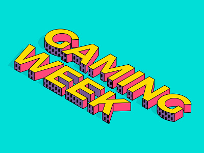 Gaming Week Isometric Type 3d colorful games gaming week isometric pattern type