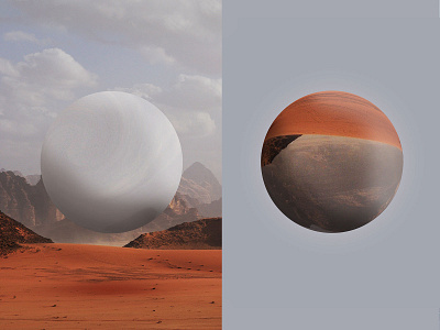 Sci-fi Concept Art 02 3d abstract blue conceptual desert geometric minimal orange photo manipulation sphere surreal