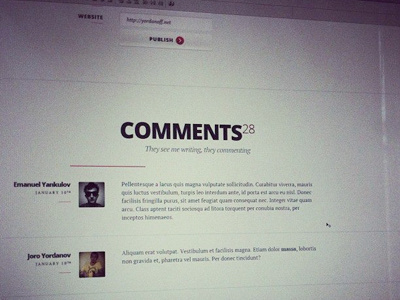 Portfolio 2012 — Comments clean comments light map portfolio red responsive typography
