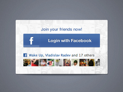 Facebook Login Module avatar button facebook login module shadow widget