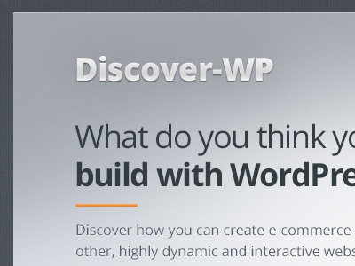 Discover-WP forms header sign in wordpress
