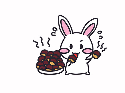 bunny and takoyaki bunny illustration illustrator japan osaka rabbit takoyaki
