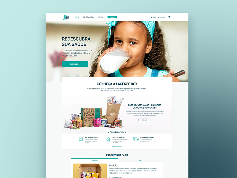 LacfreeBox subscription lactose food interaction ui ux wellness website landingpage