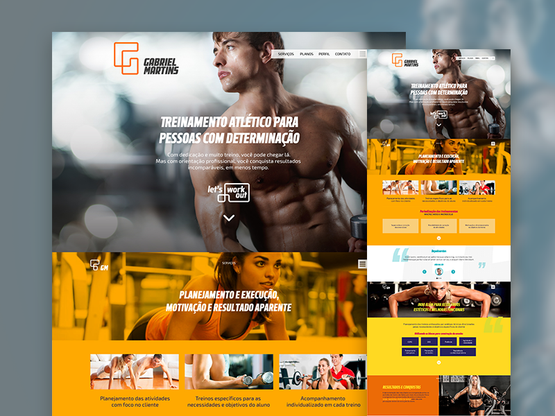 Concept page for personal trainer warm landingpage personal trainer gym bodybuilding