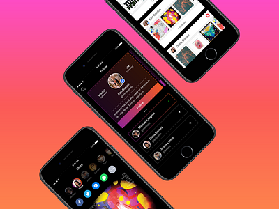 Music Discovery App vibe 💥 dark debut discover flat gradient ios music ui ux