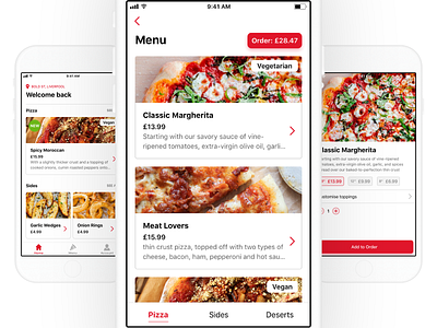 Pizza Pizza Pizza 🍕 app cards clean food ios ios11 pizza ui ux