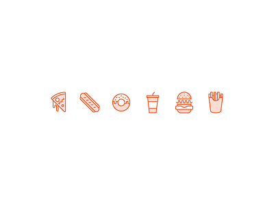 Junk Food Icons 🙌 burger donut drink food fries hotdog icons junk pizza