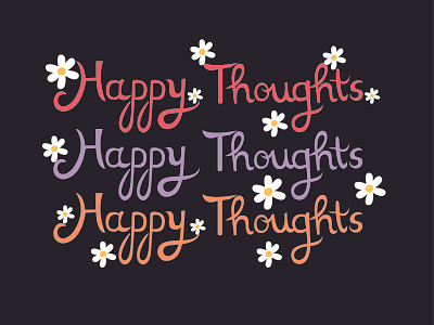 Happy Thoughts branding design illustration inspiration minimal quote typo typogaphy vector