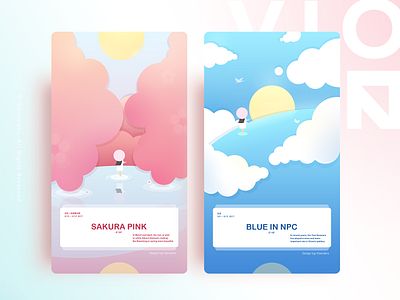 Illustration GUI_SAKURA PINK&BLUE SKY illustration