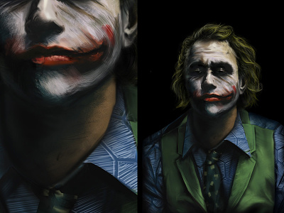 Joker digital portrait illustration photoshop