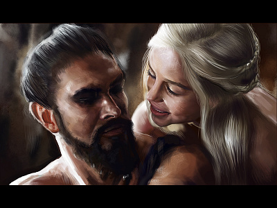 Danaerys & Drogo digital art illustration painting photoshop