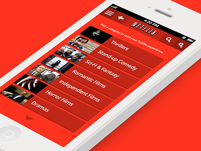 Netflix Application iOS7 app application concept films flat interface ios7 iphone netflix ui user