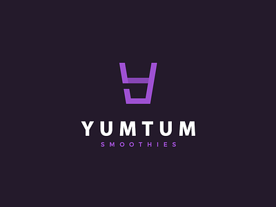 Yum Tum cup drink logo monogram smoothie tum yum