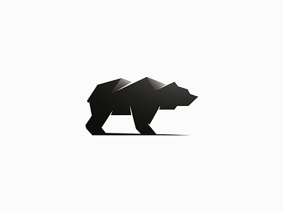 Black Bear Trails animal bear grey icon logo mark minimal mountains shading