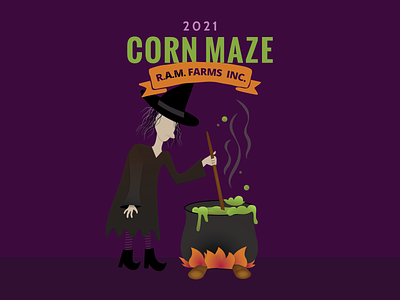 Witch Illustration - Corn Maze Theme branding illustration vector