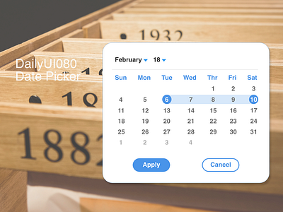 DailyUI080 -  Date Picker