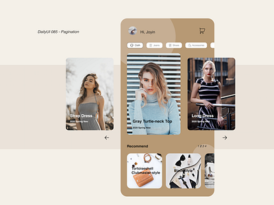 DailyUI085 - Pagination clothes daily 100 challenge dailyui dailyui085 dailyui85 dailyuichallenge fashion fashion app mobile app mobile design pagination shopping