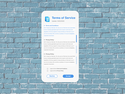 DailyUI089 - Terms of Service