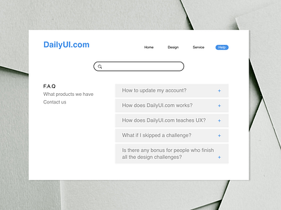 DailyUI092 - F.A.Q