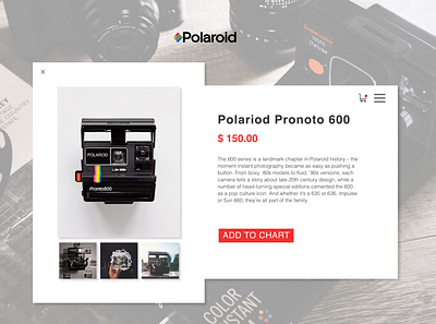 Dailyui012 - E-commerce Shop camera daily 100 challenge daily ui dailyui dailyui012 design ecommerce design ecommerce shop illustration polaroid shop shopping cart ui webdesign