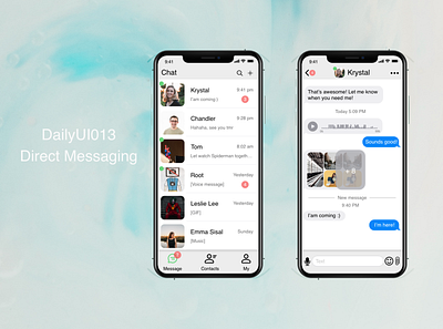 Dailyui013-Direct Messaging alert chat app daily 100 challenge daily ui dailyui dailyui013 design direct messaging illustration message messaging mobile photo social app ui voice