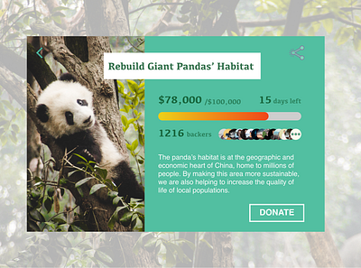 DailyUI 032 Crowdfunding Campaign crowdfunding crowdfunding campaign daily 100 challenge dailyui032 dailyui32 habitat habitat for humanity panda webdesign