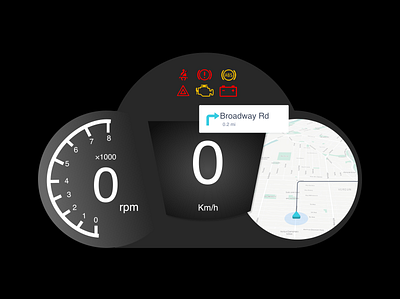 DailyUI 034 Car Interface car car dashboard car interface daily 100 challenge dailyui034 dailyui34 dashboard